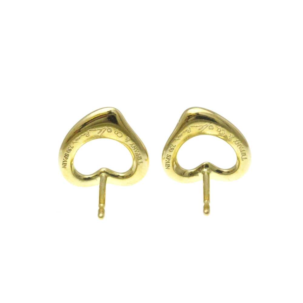 Tiffany Open Heart No Stone Yellow Gold (18K) Stud Earrings Gold - Picture 10 of 11
